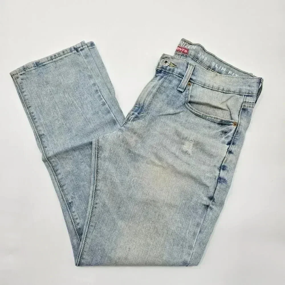 Levi's 283 Denizen Slim Fit Blue Denim Jeans Pants‎ Bottoms Men's 32X30